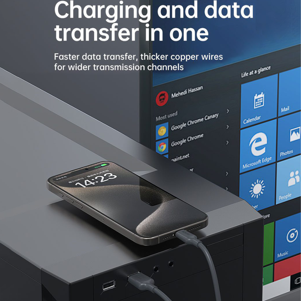 RSILOU R2029-001 USB To Type-C Cable 120W Fast Charging 1.2m - Black