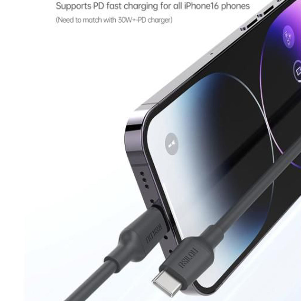 RSILOU R2031-001 Type-C To Lightning Cable 30W Fast Charging 1.2m - Black