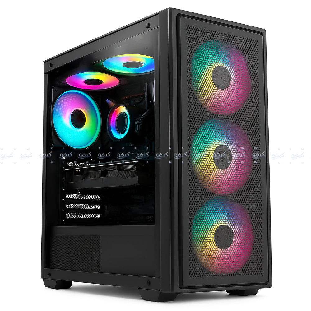 Raval Crystal ARGB Gaming Mid Tower Case (Intel Core i5-9th - No Ram - Transcend SSD340K SSD 128GB - MSI Geforce GTX 1660 Ti Armor OC 6GB - M.B ASUS EX-H310M-V3 - MOST IT MIT-600INN P-PFC Ver.2.3 Power Supply 600W) Ready PC (Used)