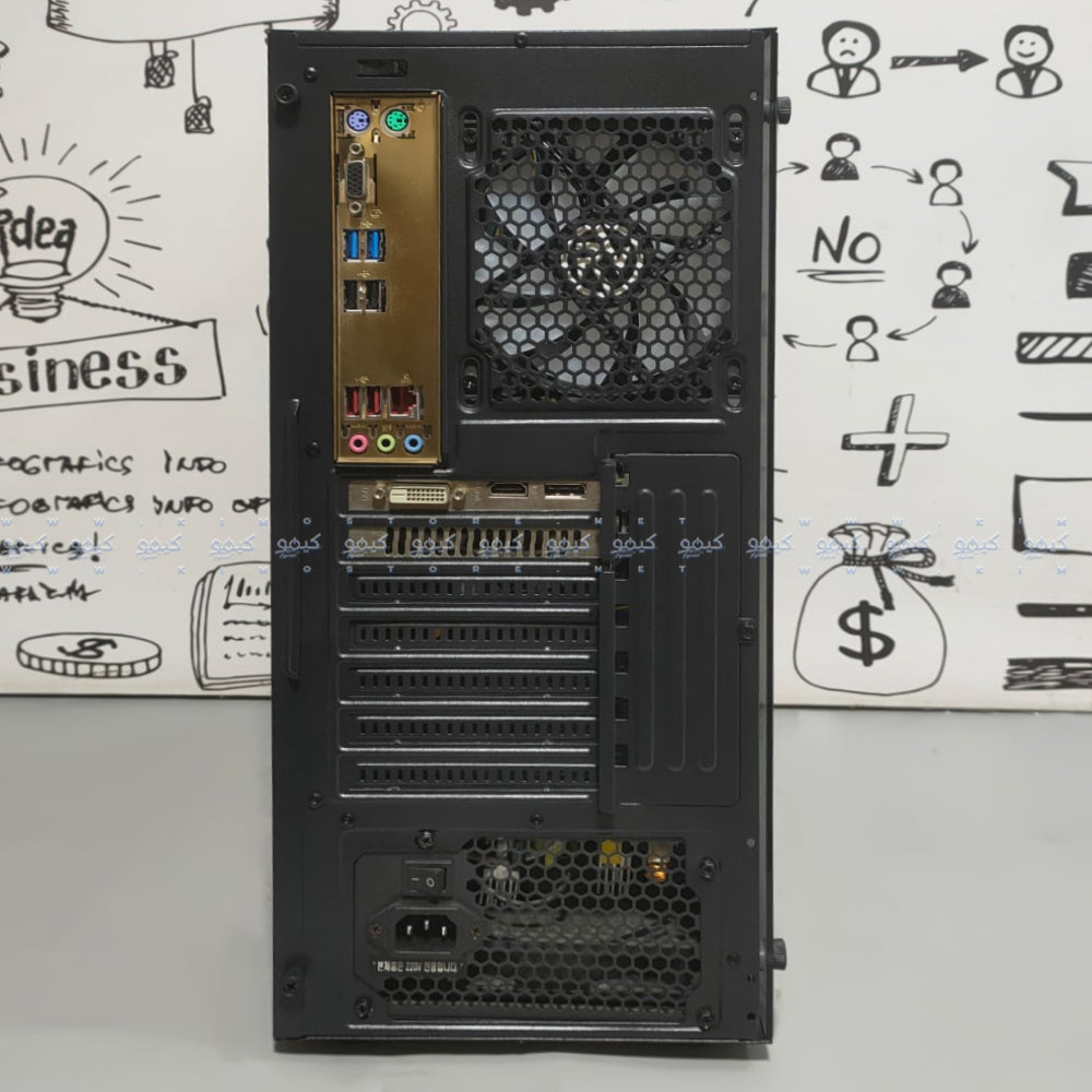 Raval Crystal ARGB Gaming Mid Tower Case (Intel Core i5-9th - Ram 8G - Transcend SSD360S SSD 128GB - Genesis RTX 2060 6GB DDR6 - M.B ASUS EX-H310M-V3 - Energy Optimus Mach II 600K V2.3 Power Supply 600W) Ready PC (Used)