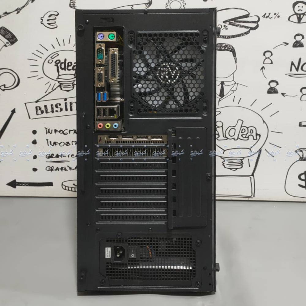 Raval WAVES ARGB Gaming Mid Tower Case (Intel Core i5-4th - Ram 16GB (2x8) - Silicon Power SP A55 SSD 128GB - AMD Radeon RX580 8GB GDDR5 - M.B Gigabyte GA-H81M-WW - Micronics The Classic II Power Supply 500W) Ready PC (Used)