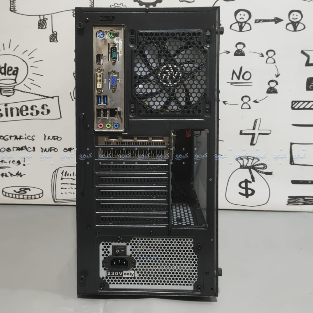 Raval WAVES ARGB Gaming Mid Tower Case (Intel Core i5-6th - Ram 8G - SSD 128GB - AMD Radeon RX580 8GB GDDR5 - M.B ECS H110M4-C43 - SuperFlower SF-500R12N Power Supply 500W) Ready PC (Used)