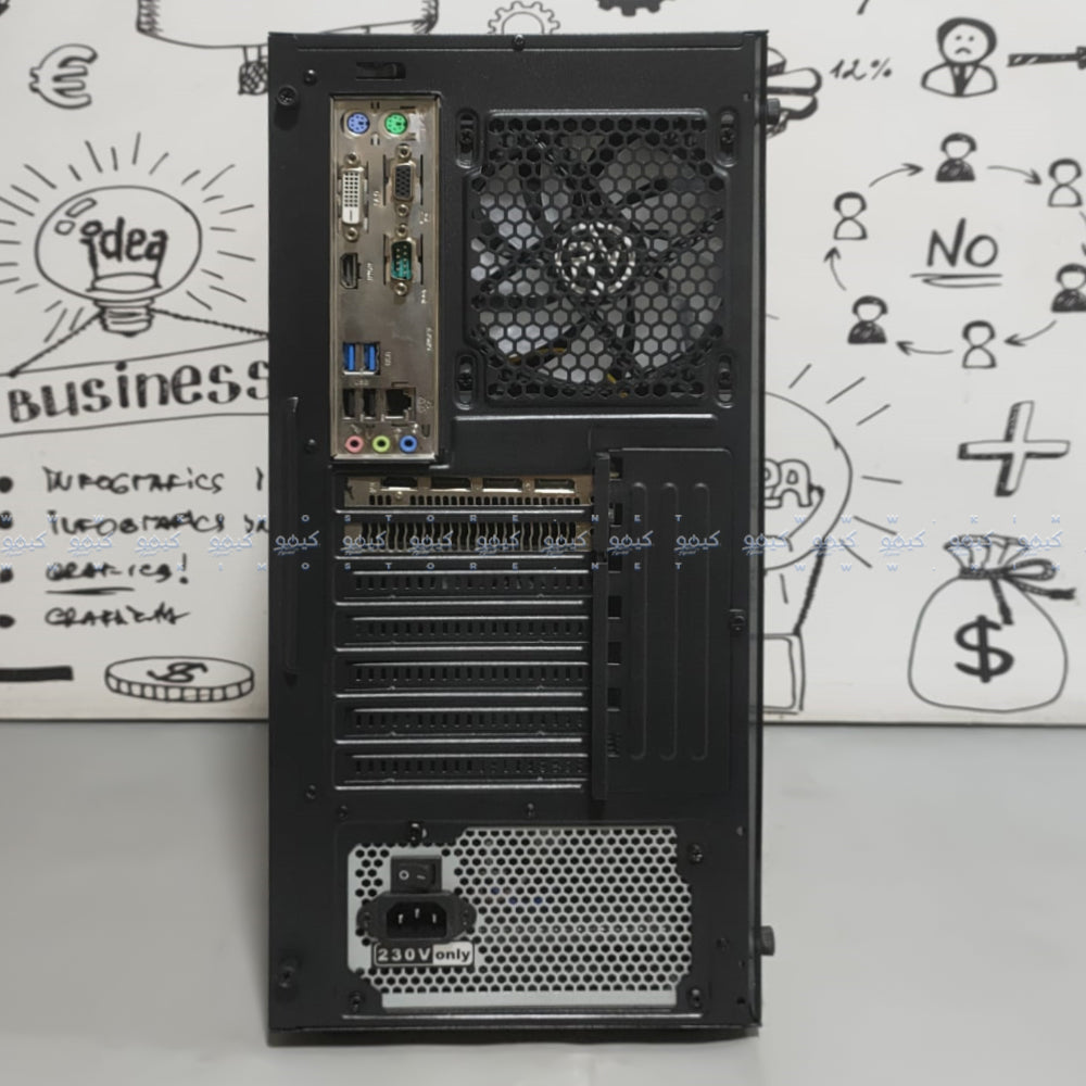 Raval WAVES ARGB Gaming Mid Tower Case (Intel Core i5-6th - Ram 8G - Transcend SSD 128GB - AMD Radeon RX580 8GB GDDR5 - M.B ASRock H110M-HDVP2 - Micronics The Classic II Power Supply 500W) Ready PC (Used)