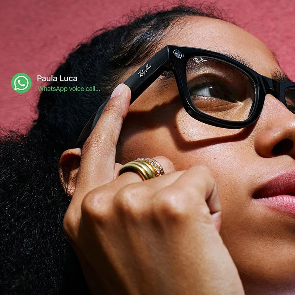 نظارة شمسية راي بان ميتا سمارت Wayfarer RW4006 - أسود لامع