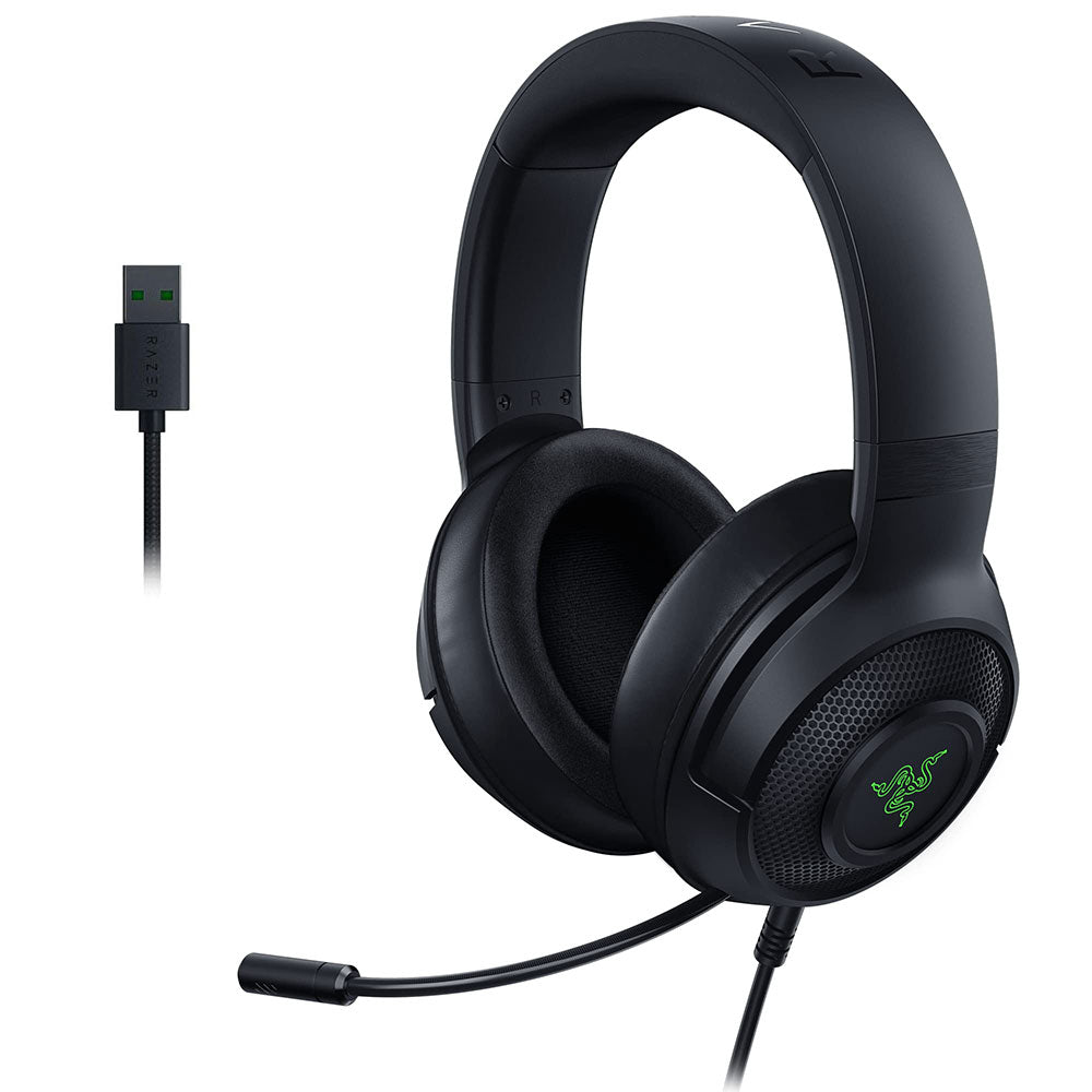 Razer Kraken V3 X RGB Gaming Headset 7.1 Surround Sound With Noise-Cancelling Mic - Black