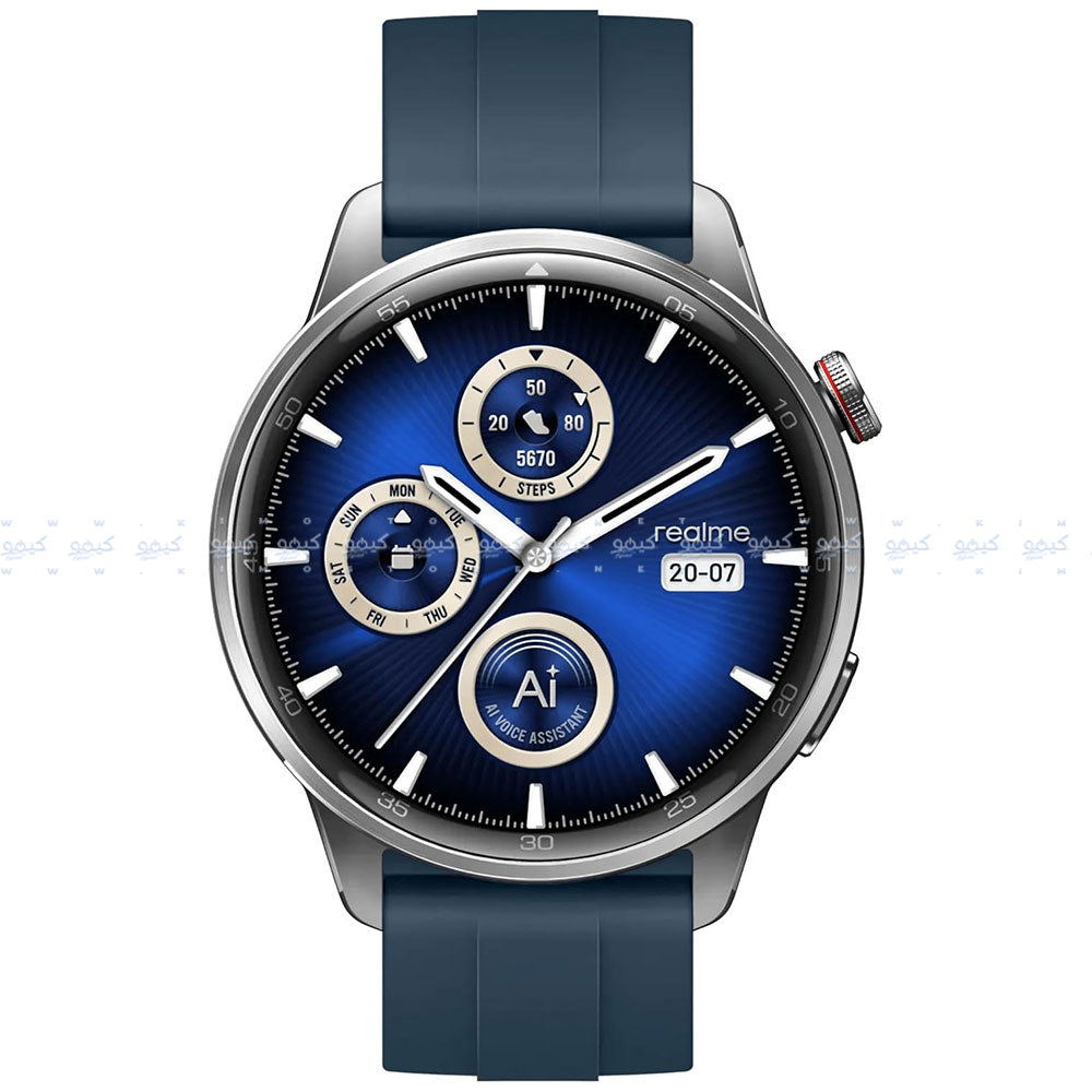 Realme Watch S2 RMW2401 Smart Watch Silver Case With Ocean Silver Silicone Strap