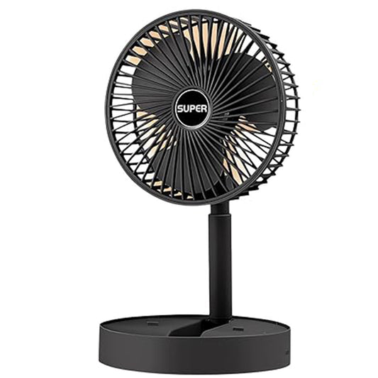 Rechargeable Foldable Desktop Mini Fan - Black