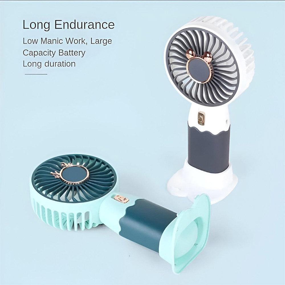 Rechargeable Handheld Mini Fan - Black x White