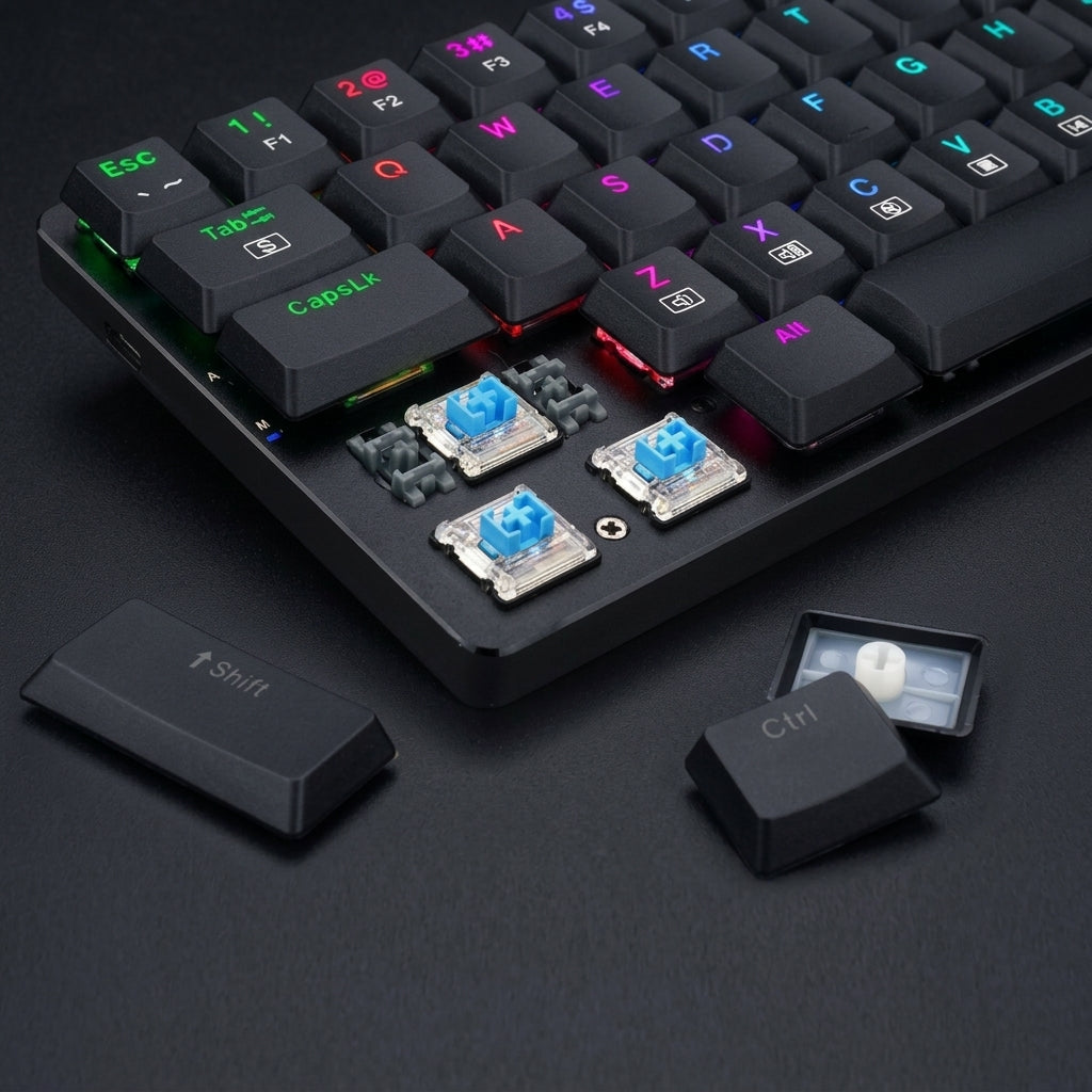 Redragon ASHE K626P-KB Blue Switch Wired RGB Gaming Keyboard English & Arabic