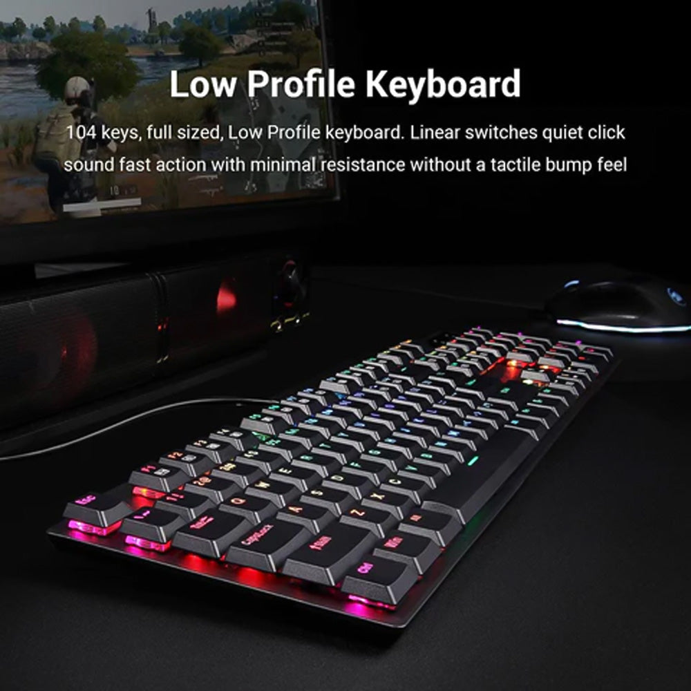 Redragon Apas K535-KB Blue Switch Wired RGB Gaming Keyboard English & Arabic