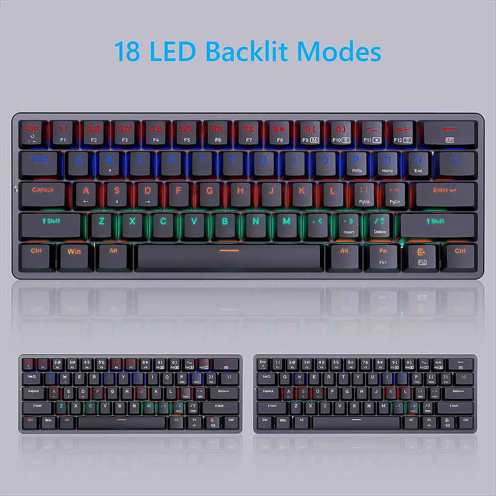 كيبورد ريدراجون سلكي و لاسلكي بلوتوث ثلاثي الوضع RGB جيمنج سويتش أحمر إنجليزي وعربي Elise Pro K615P-KBS