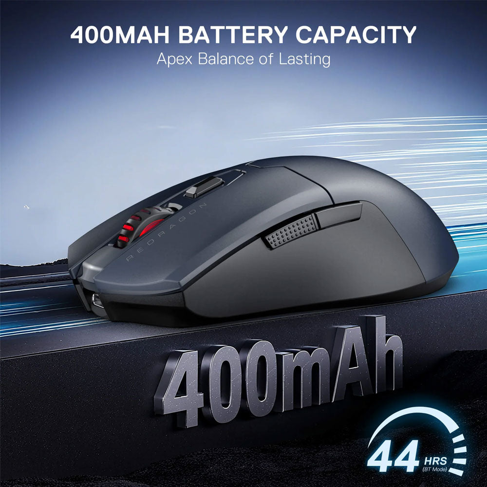 Redragon FYZU M995GB-LIT Triple Mode Rechargeable Bluetooth Wireless & Wired Gaming Mouse 10000Dpi