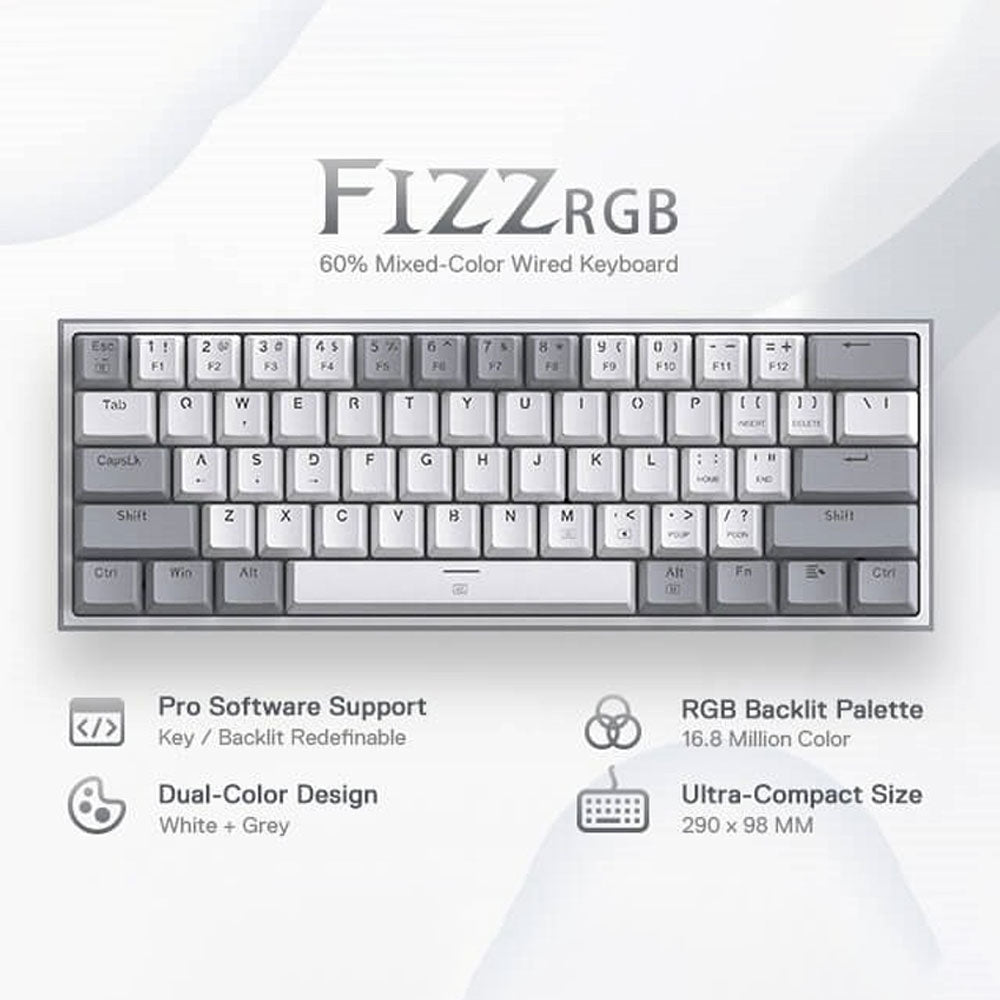 Redragon Fizz K617 Red Switch Wired RGB Gaming Keyboard English & Arabic
