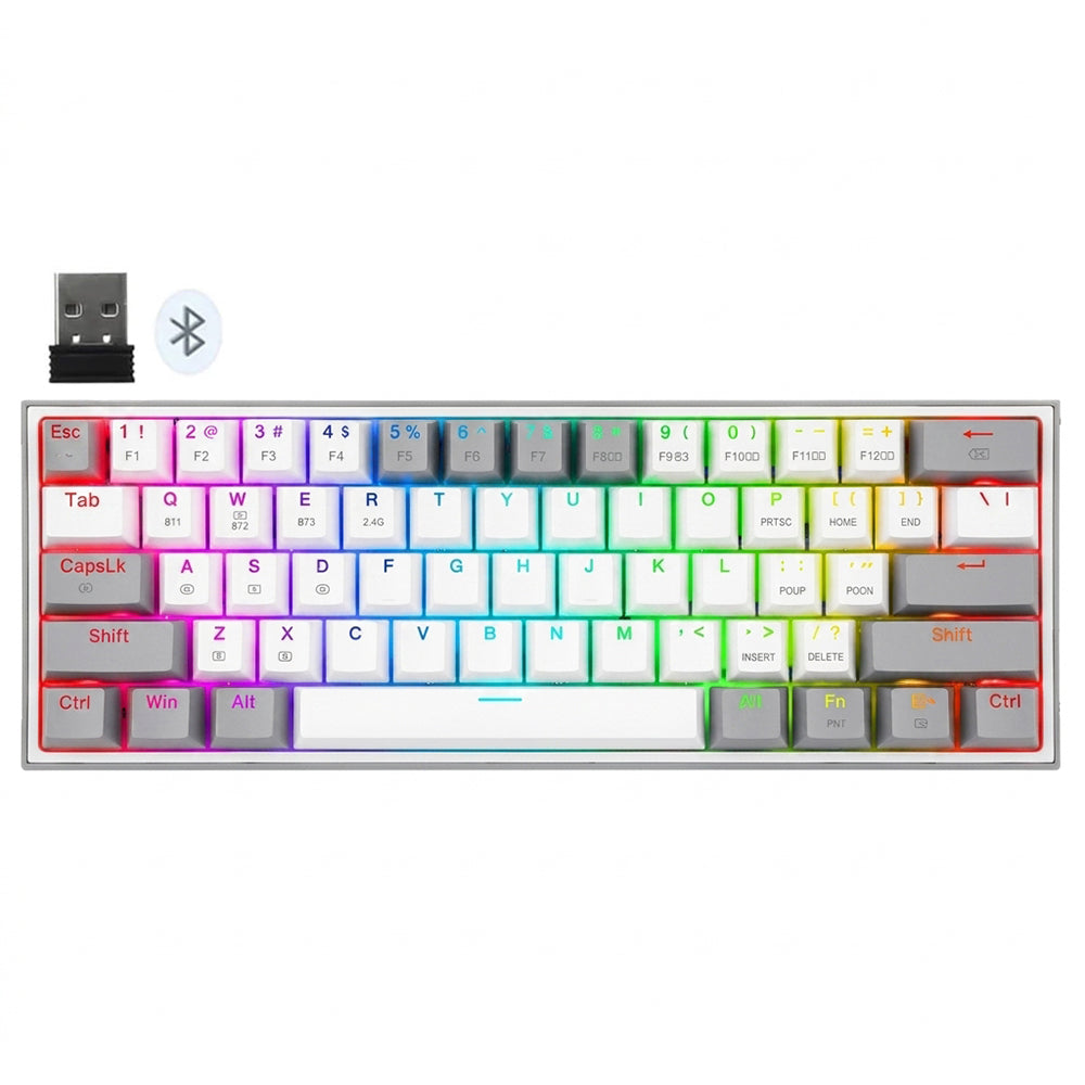 Redragon Fizz Pro K616 Triple Mode Rechargeable Bluetooth Wireless & Wired RGB Gaming keyboard English & Arabic