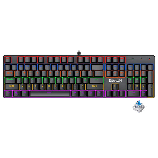 Redragon K608-R Valheim Blue Switch Wired Rainbow Gaming Keyboard English & Arabic