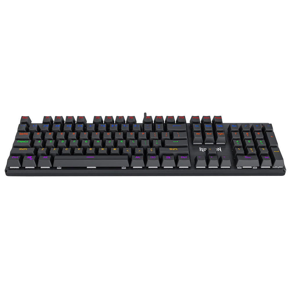 كيبورد ريدراجون سلكي رينبو جيمنج سويتش أزرق إنجليزي وعربي K608 Valheim Elite - أسود