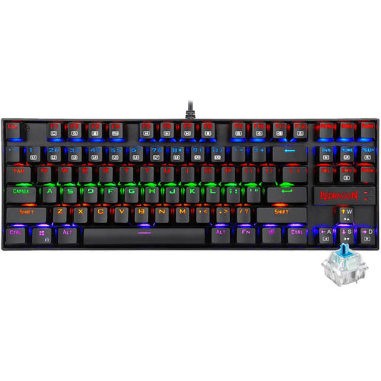 Redragon Kumara K552-KB Blue Switch Wired Rainbow Gaming Keyboard English & Arabic