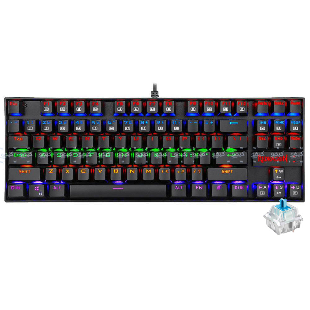 Redragon Kumara K552-KB Blue Switch Wired Rainbow Gaming Keyboard English & Arabic