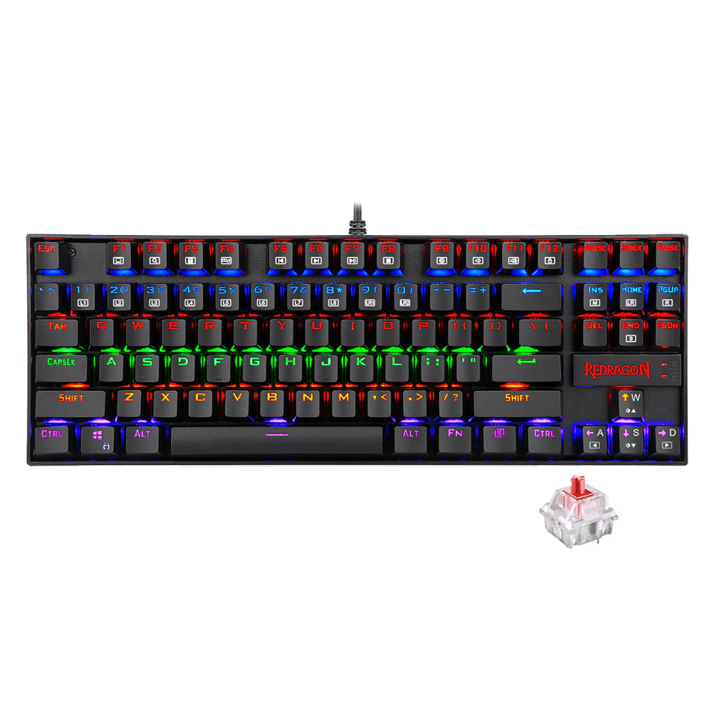 Redragon Kumara K552-KR Red Switch Wired Rainbow Gaming Keyboard English & Arabic