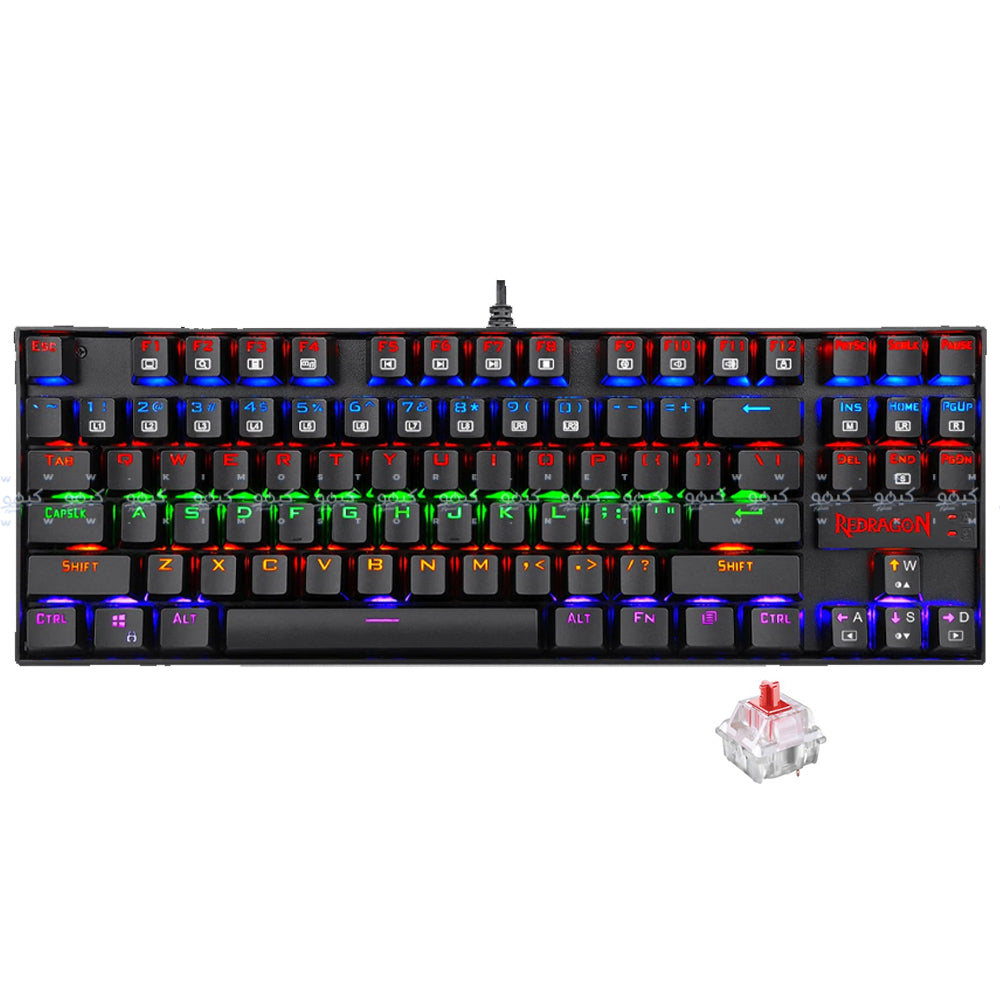 Redragon Kumara K552-KR Red Switch Wired Rainbow Gaming Keyboard English & Arabic