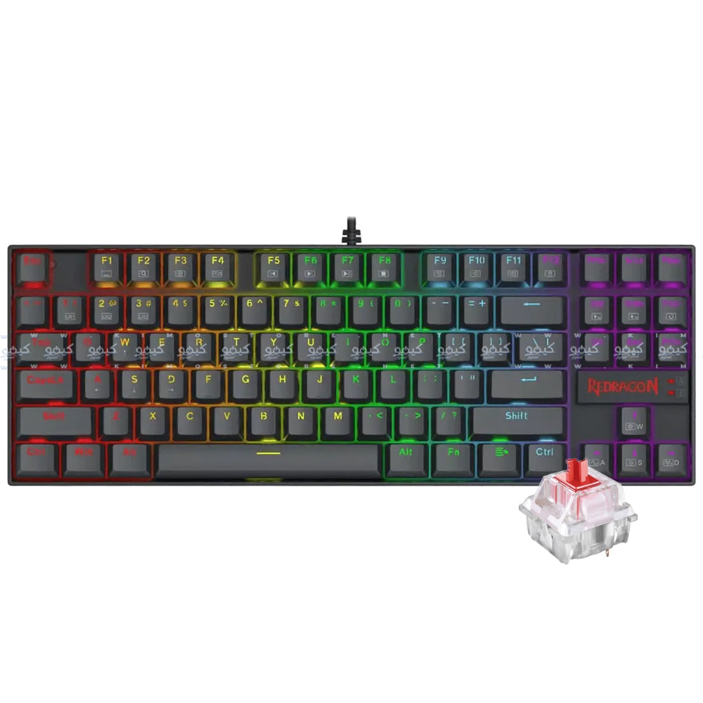 Redragon Kumara K552E Red Switch Wired Rainbow Gaming Keyboard English & Arabic