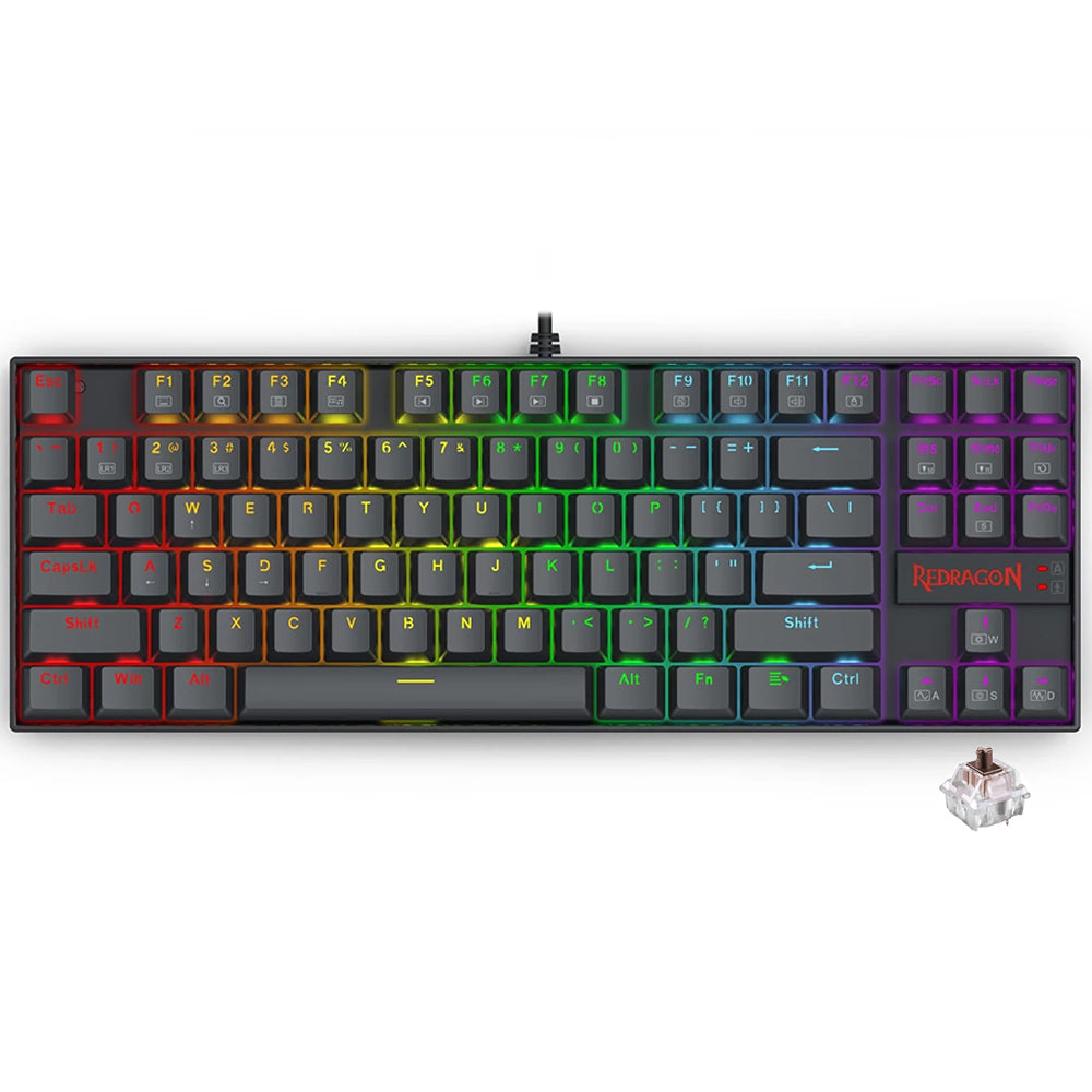 كيبورد ريدراجون سلكي RGB جيمنج سويتش بني إنجليزي وعربي Kumara K552P-KN