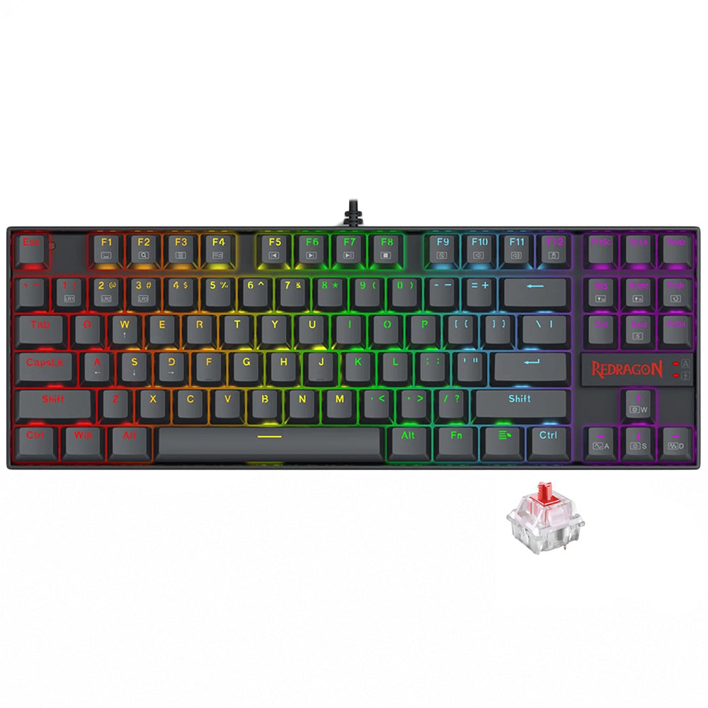 كيبورد ريدراجون سلكي RGB جيمنج سويتش احمر إنجليزي وعربي Kumara K552P-KR-UK