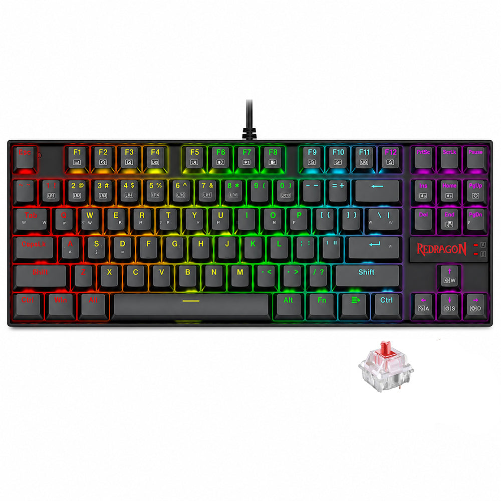Redragon Kumara K552P-KR-UK Red Switch Wired RGB Gaming Keyboard English & Arabic