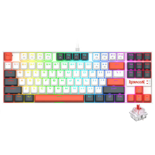 Redragon Kumara K552WLR-R Red Switch Wired Rainbow Gaming Keyboard English & Arabic