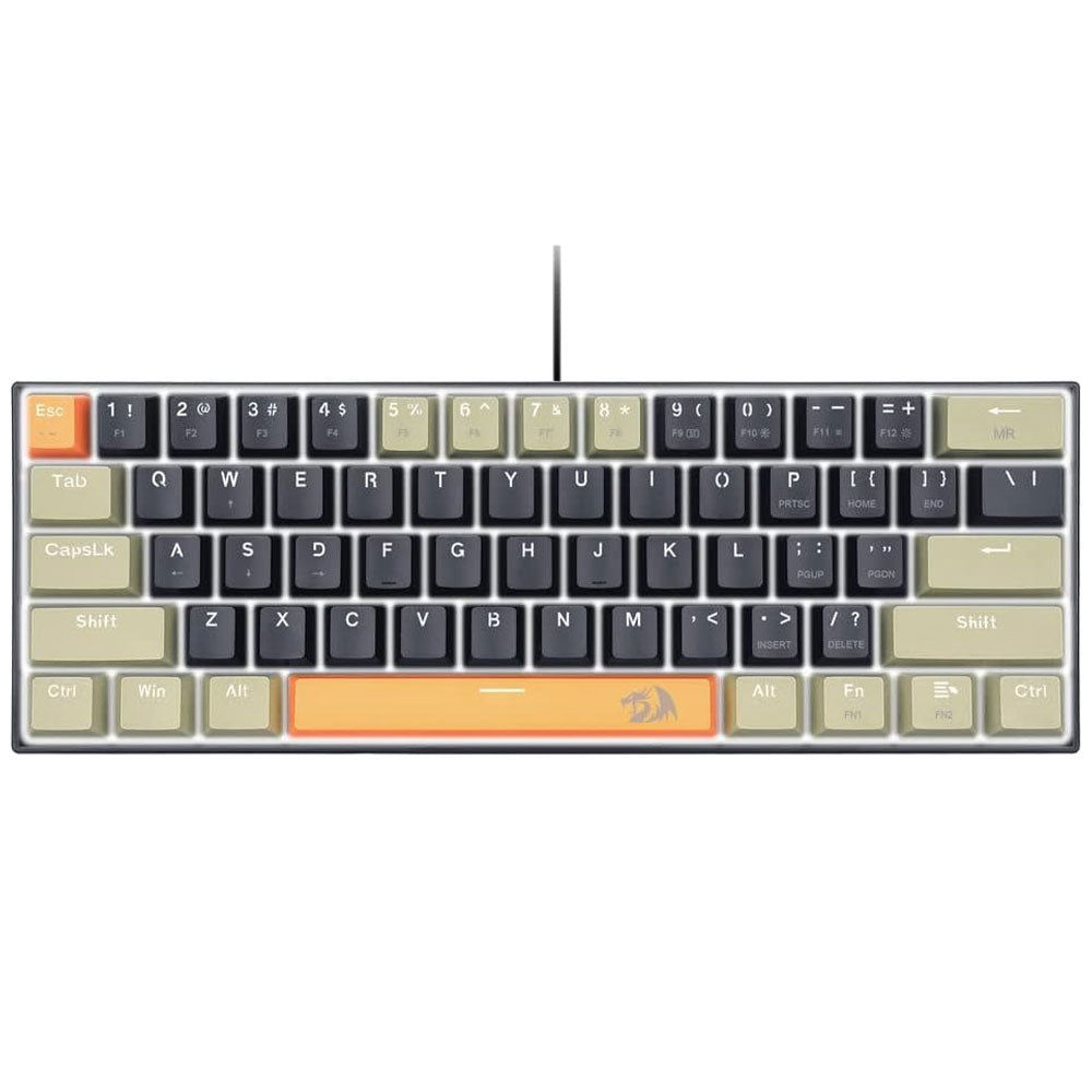 Redragon Lakshmi K606 Blue Switch Wired Gaming Keyboard English & Arabic - Gray