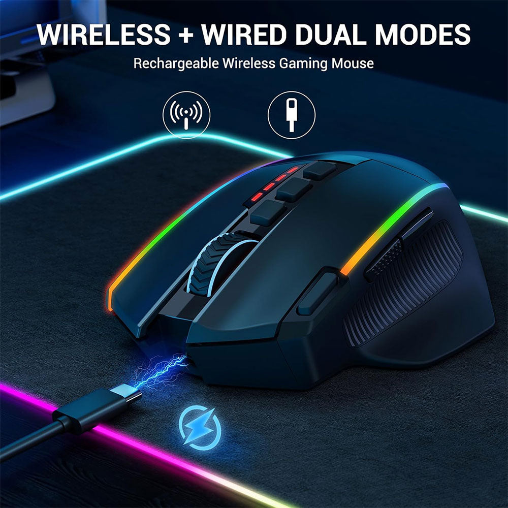 Redragon M915WL Dual Mode Rechargeable Wireless & Wired RGB Gaming Mouse 16000Dpi