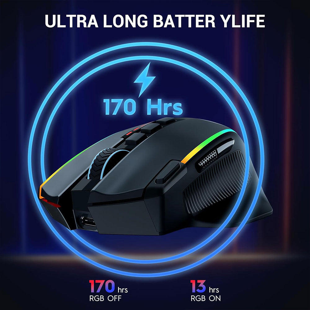 Redragon M915WL Dual Mode Rechargeable Wireless & Wired RGB Gaming Mouse 16000Dpi