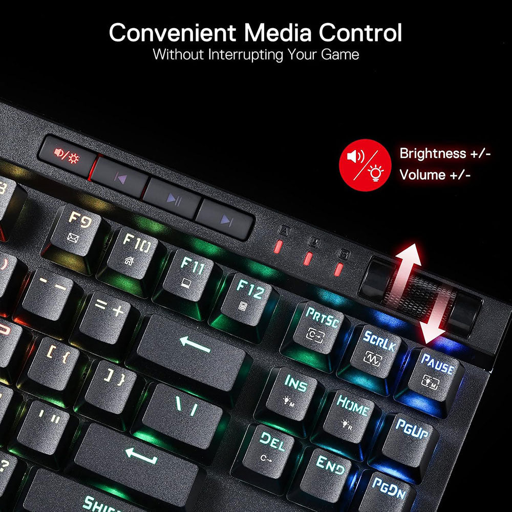 Redragon MAGIC-WAND K587 Pro TKL Triple Mode Rechargeable Bluetooth Wireless & Wired RGB Gaming keyboard English & Arabic