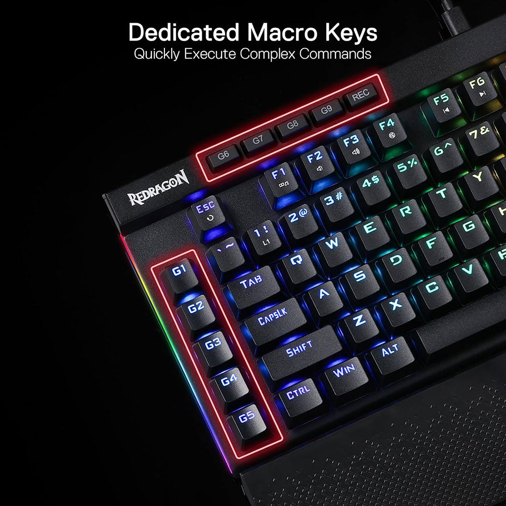 Redragon MAGIC-WAND K587 Pro TKL Triple Mode Rechargeable Bluetooth Wireless & Wired RGB Gaming keyboard English & Arabic