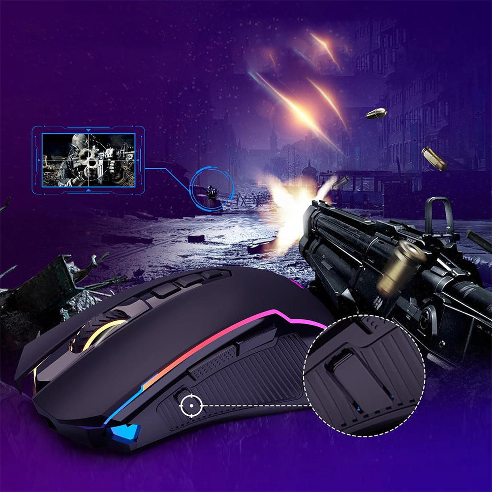 ماوس ريدراجون لاسلكي و سلكي بلوتوث ثلاثي الوضع RGB جيمنج 10000 نقطة فى البوصة Nix M914 