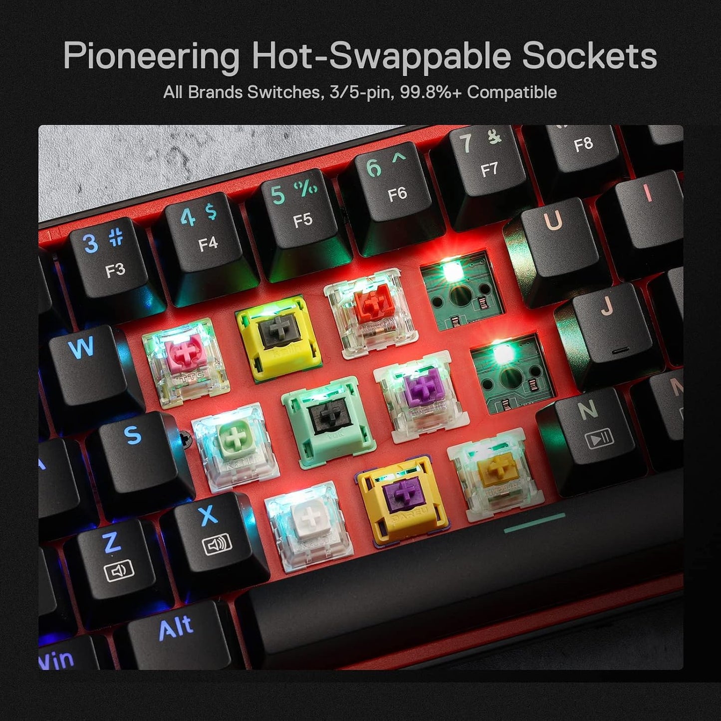 Redragon POLLUX K628 Red Switch Wired RGB Gaming Keyboard English & Arabic