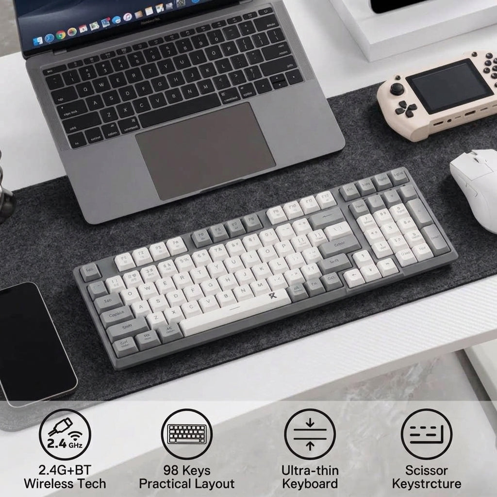 Redragon Scissor BK-7113 Dual Mode Bluetooth Wireless Keyboard English & Arabic