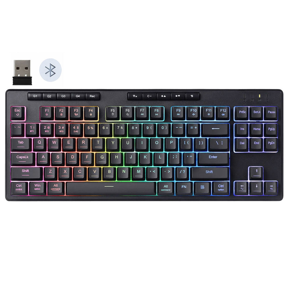 Redragon Shiva K516 Pro 87 Triple Mode Bluetooth Wireless & Wired RGB Gaming Keyboard English & Arabic