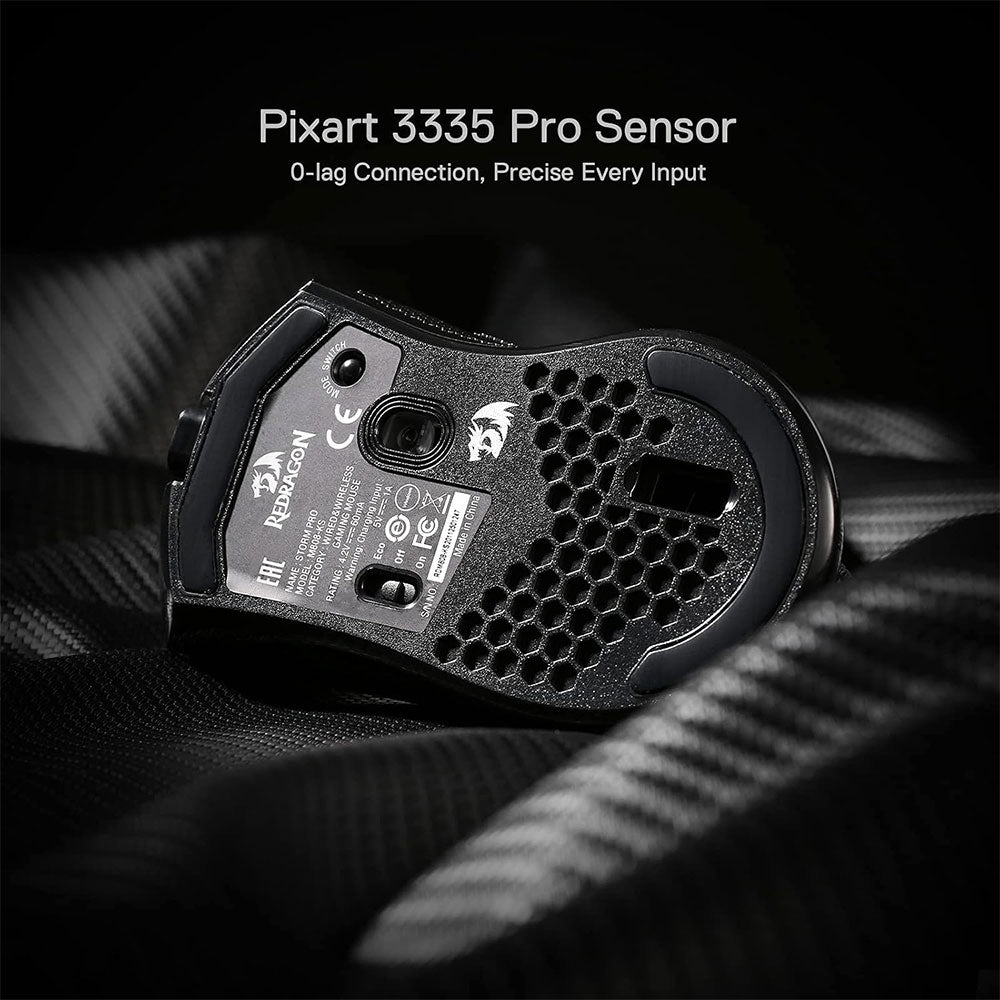 Redragon Storm Pro M808-KS Dual Mode Rechargeable Wireless & Wired RGB Gaming Mouse 16000Dpi