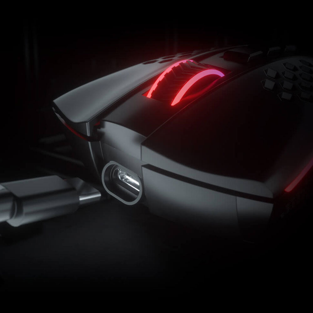 Redragon Storm Pro M808-KS Dual Mode Rechargeable Wireless & Wired RGB Gaming Mouse 16000Dpi
