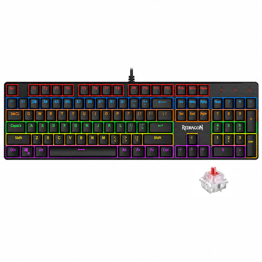 Redragon Valheim K608-R Red Switch Wired Rainbow Gaming Keyboard English & Arabic