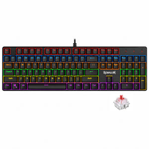 Redragon Valheim K608-R Red Switch Wired Rainbow Gaming Keyboard English & Arabic