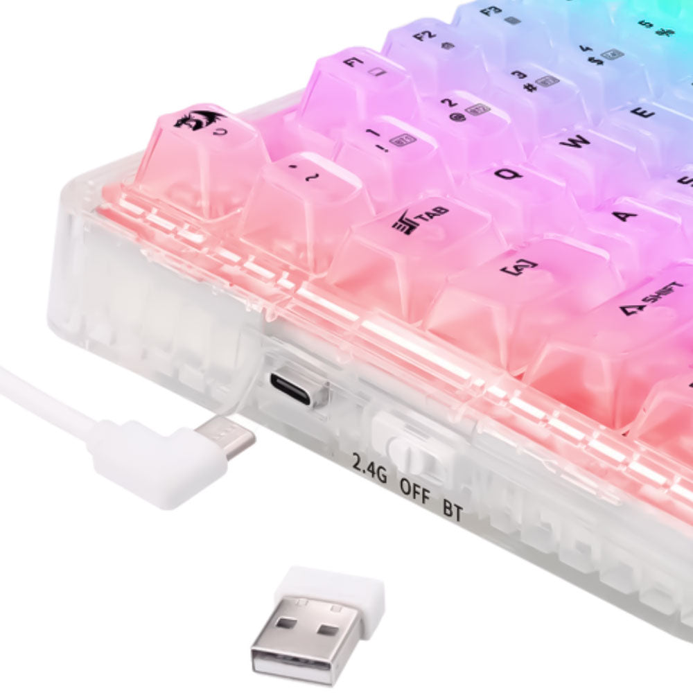 كيبورد ريدراجون لاسلكي RGB جيمنج إنجليزي وعربي Elf Pro K649CT