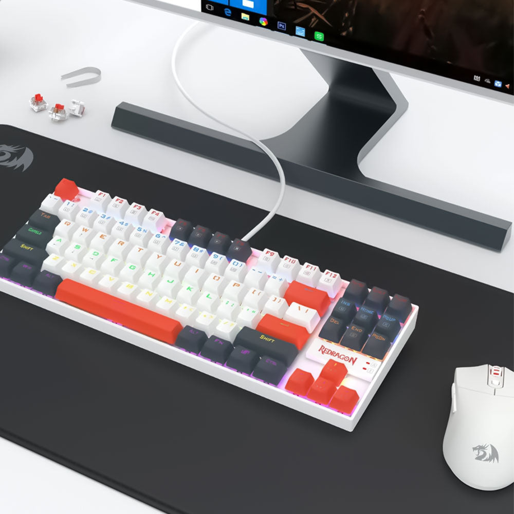 كيبورد ريدراجون سلكي رينبو جيمنج سويتش احمر إنجليزي وعربي