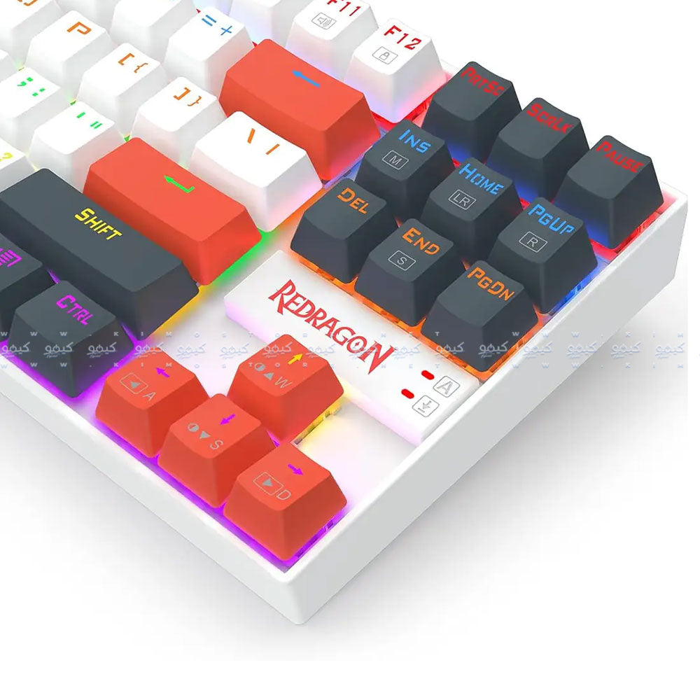 كيبورد ريدراجون سلكي رينبو جيمنج سويتش احمر إنجليزي وعربي K552WLR-R Kumara 