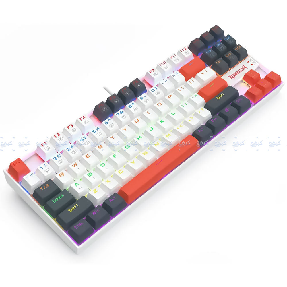 كيبورد ريدراجون سلكي رينبو جيمنج سويتش احمر إنجليزي وعربي K552WLR-R Kumara 