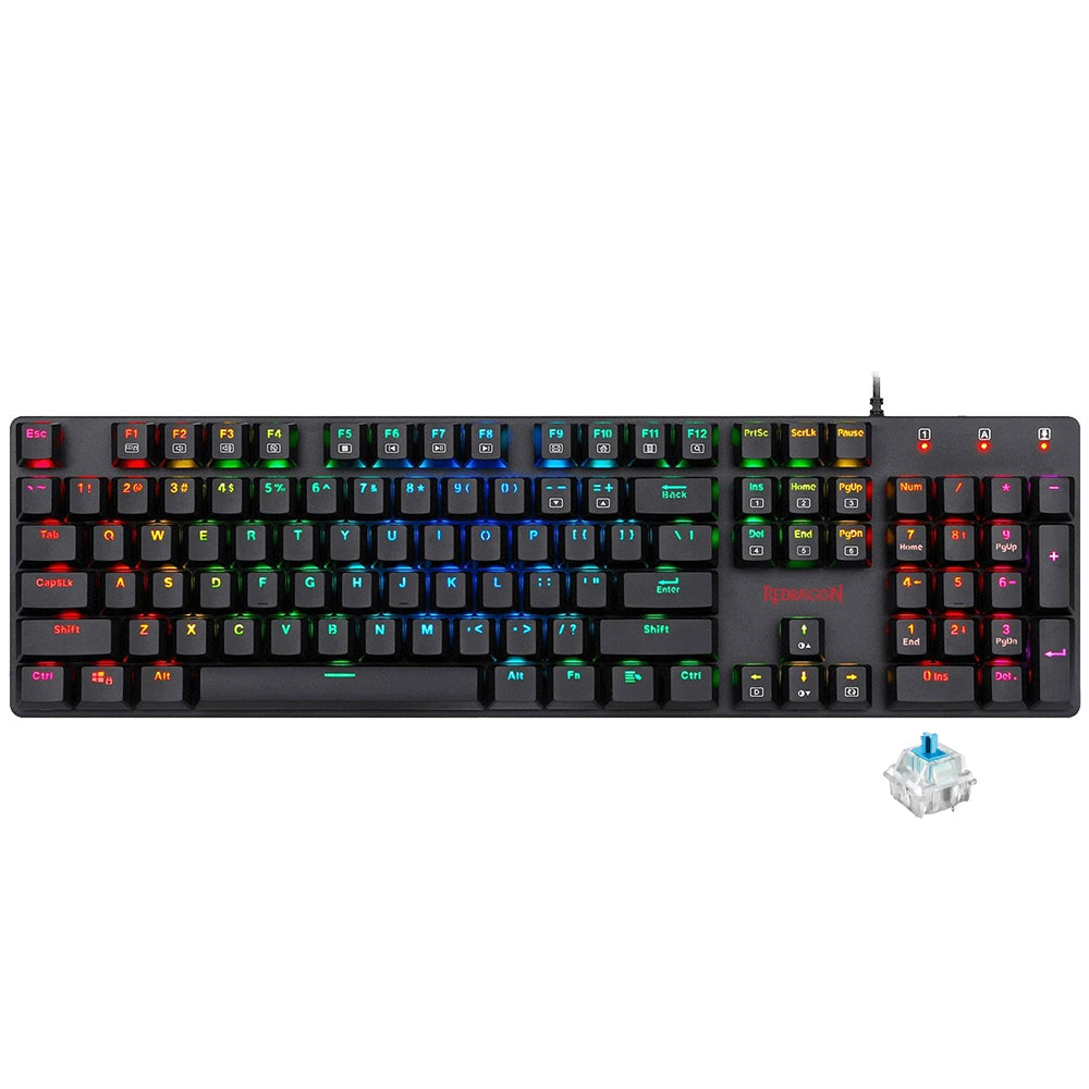 Redragon k589 Shrapnel Blue Switch Wired RGB Gaming Keyboard English & Arabic