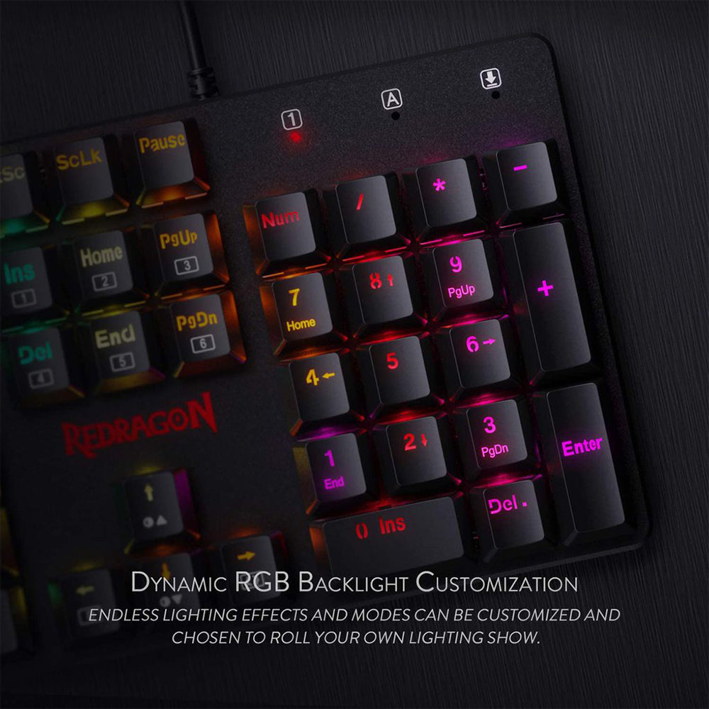 Redragon k589 Shrapnel Blue Switch Wired RGB Gaming Keyboard English & Arabic