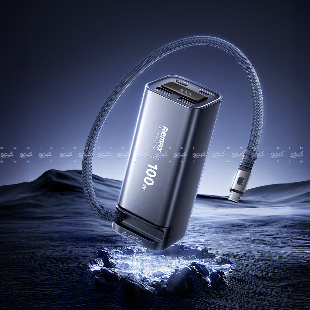 Remax FC-22 Power Bank 2x USB + PD Type-C 100W Fast Charging 20000mAh Built-In Type-C Cable