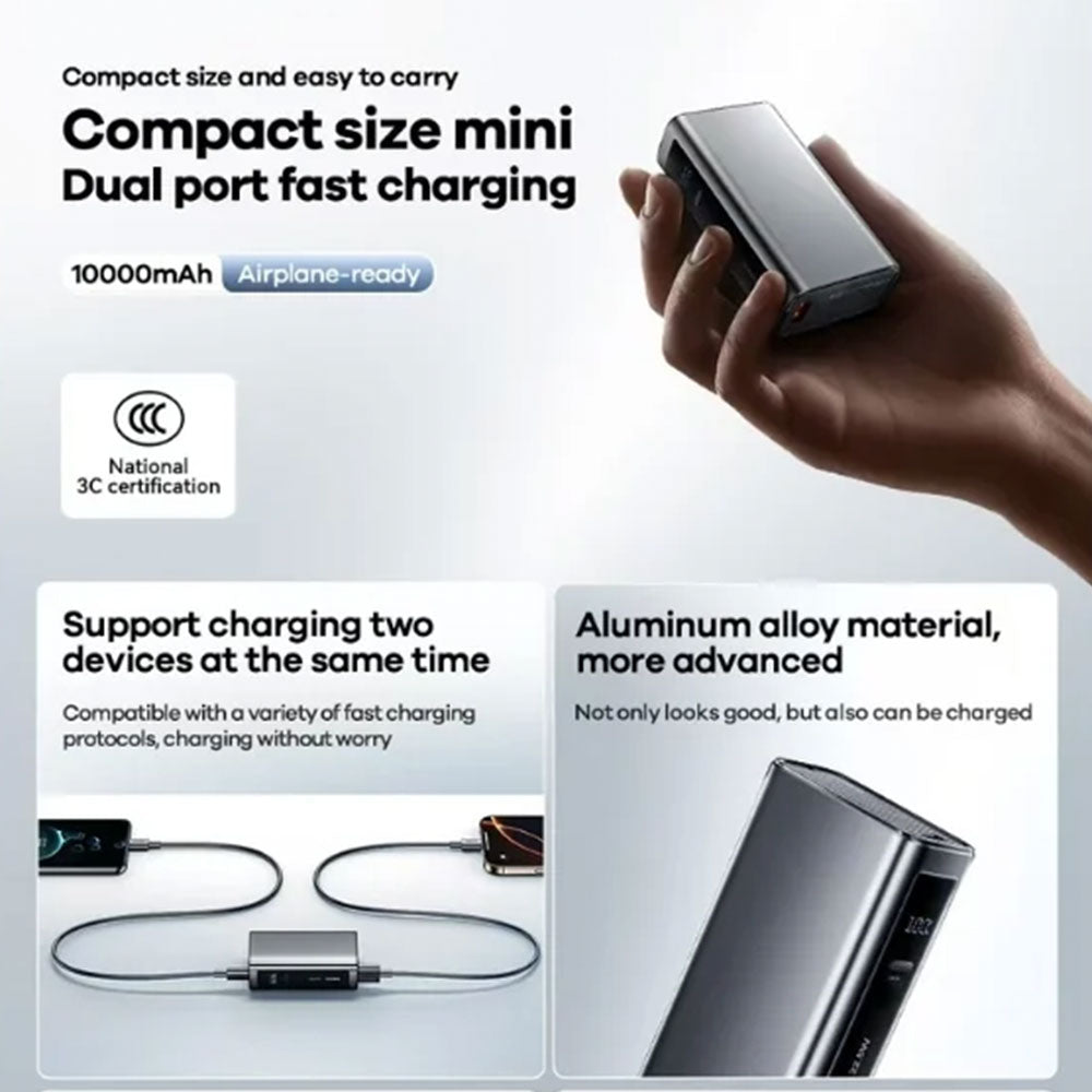 Remax FP-12 Power Bank USB + Type-C 22.5W Fast Charging 10000mAh - Black